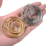 10PCS 15-50mm Steel Earrings Loop Hoops Open Hooks Base Ear Ring