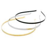 10PCS Stainless Steel Rhodium/Black Flat Hair Band DIY Hair Jewelry