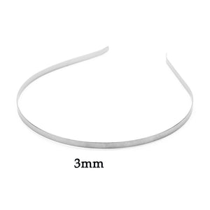 10PCS Stainless Steel Rhodium/Black Flat Hair Band DIY Hair Jewelry