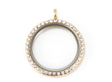 10PCS 30MM Crystal Round Magnetic Glass Living Memory Floating Locket Pendant