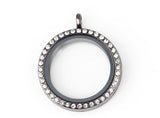 10PCS 30MM Crystal Round Magnetic Glass Living Memory Floating Locket Pendant