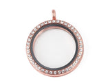 10PCS 30MM Rhinestones Magnetic Glass Floating Locket Pendant