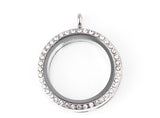 10PCS 30MM Rhinestones Magnetic Glass Floating Locket Pendant