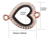 10PCS Magnetic Glass Heart Floating Locket Pendant Jewelrys