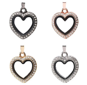 10PCS Magnetic Glass Heart Floating Locket Pendant Jewelrys