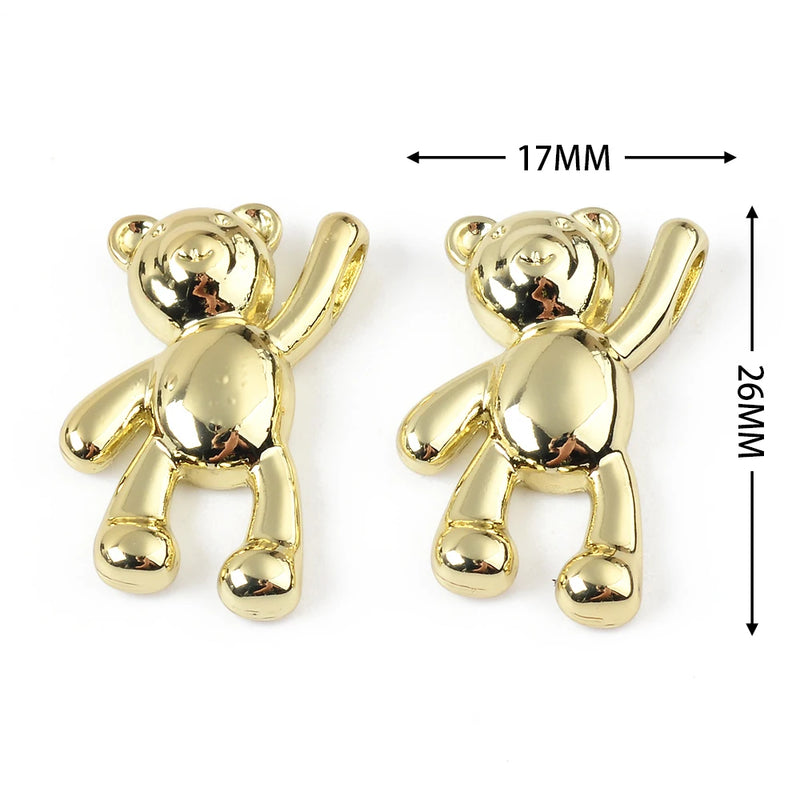 10PCS DIY Cartoon Teddy Bear Pendant Jewelry Accessories Multicolor