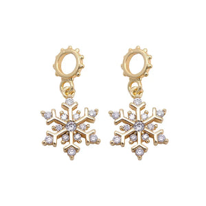 10PCS Snowflake Charms Pendant for DIY Jewelry Copper Zirconia