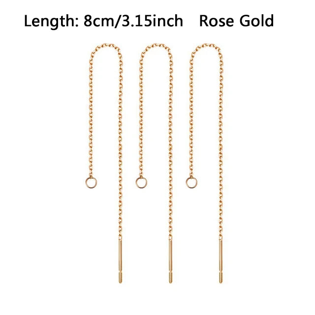 10PCS Stainless Steel Threader Chain Earrings Findings DIY Drop Earrings