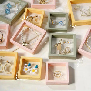 3D Floating Jewelry Display Box Set of 10 - Oxidation & Dust-Proof