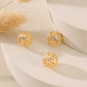 10PCS 12mm Spacer Beads Copper Skeleton Garland DIY Bridal