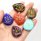 10PCS Rose Quartz Drop Chakras Pendant Jewelry DIY Necklace Reiki Stone Charm