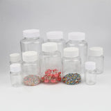 10Pcs 15-300ml Clear PET Bottles for Crafts - Empty Spice Jars