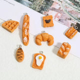 10PCs Cartoon Food Resin Bread Charms for Earrings Necklace Bracelet DIY