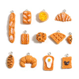 10PCs Cartoon Food Resin Bread Charms for Earrings Necklace Bracelet DIY
