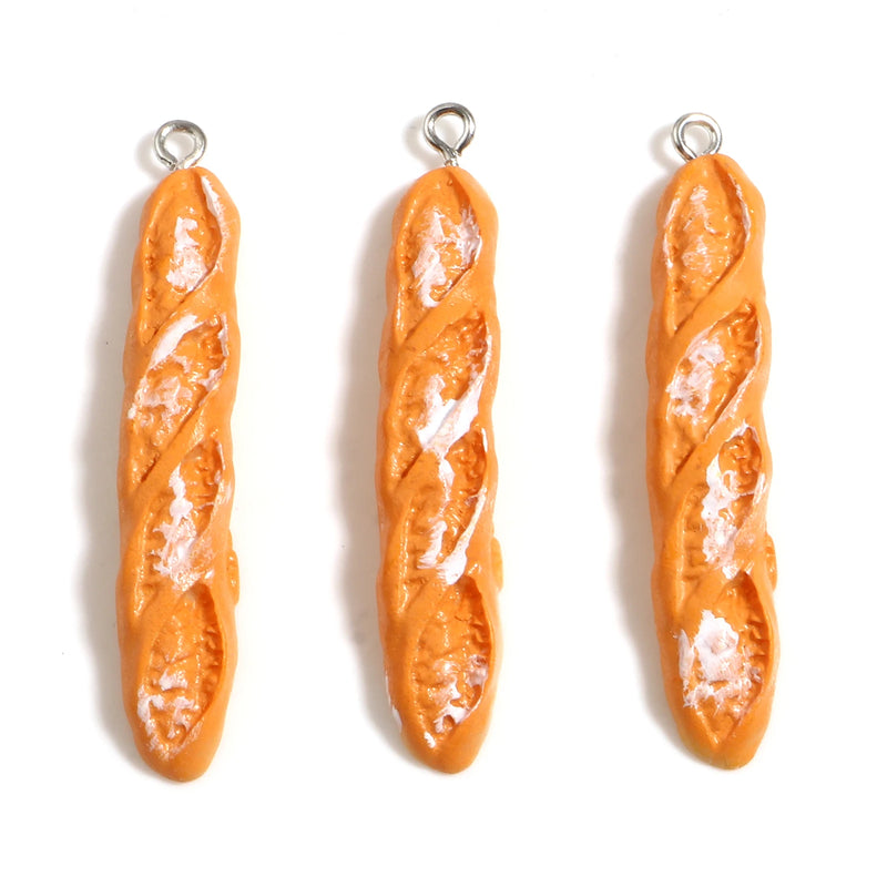 10PCs Cartoon Food Resin Bread Charms for Earrings Necklace Bracelet DIY