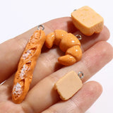 10PCs Cartoon Food Resin Bread Charms for Earrings Necklace Bracelet DIY