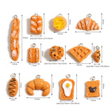 10PCs Cartoon Food Resin Bread Charms for Earrings Necklace Bracelet DIY