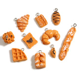 10PCs Cartoon Food Resin Bread Charms for Earrings Necklace Bracelet DIY