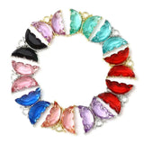 10PCs Colorful Crystal Butterfly Charms for Jewelry Making DIY Findings