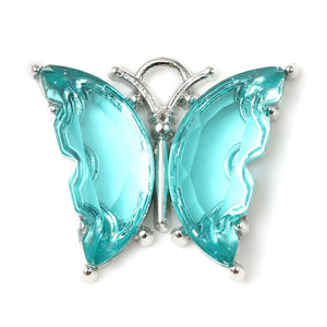 10PCs Colorful Crystal Butterfly Charms for Jewelry Making DIY Findings