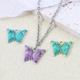 10PCs Colorful Crystal Butterfly Charms for Jewelry Making DIY Findings