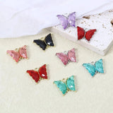 10PCs Colorful Crystal Butterfly Charms for Jewelry Making DIY Findings