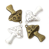 10PCs Mushroom Vintage Plant Pendants DIY Necklace Charms