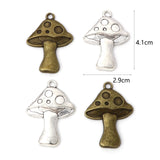 10PCs Mushroom Vintage Plant Pendants DIY Necklace Charms