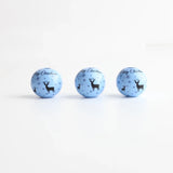 10PCs Christmas Tree Elk 20mm Round Wooden Beads DIY Decoration Crafts
