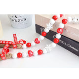 10PCs Christmas Tree Elk 20mm Round Wooden Beads DIY Decoration Crafts