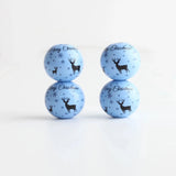 10PCs Christmas Tree Elk 20mm Round Wooden Beads DIY Decoration Crafts