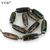 Natural Tibetan Dzi Beads 14.5in Vintage Loose Stone for DIY Retro Bracelet