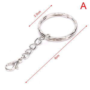 10PCs Stainless Alloy Circle Key Chains 25mm DIY Keyrings Keychain Accessories
