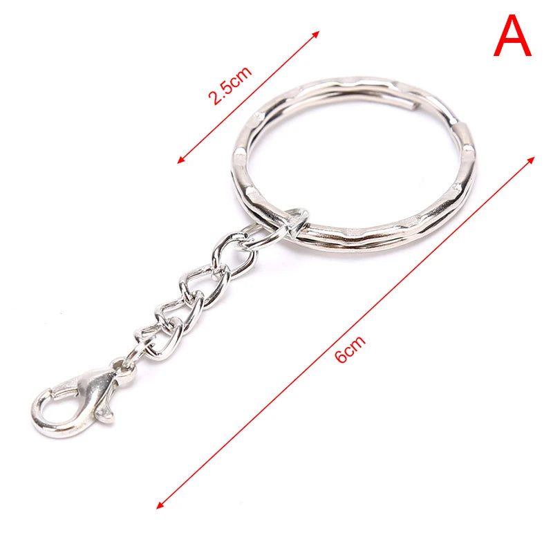 10PCs Stainless Alloy Circle Key Chains 25mm DIY Keyrings Keychain Accessories