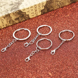 10PCs Stainless Alloy Circle Key Chains 25mm DIY Keyrings Keychain Accessories