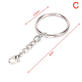 10PCs Stainless Alloy Circle Key Chains 25mm DIY Keyrings Keychain Accessories