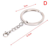 10PCs Stainless Alloy Circle Key Chains 25mm DIY Keyrings Keychain Accessories