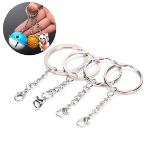 10PCs Stainless Alloy Circle Key Chains 25mm DIY Keyrings Keychain Accessories
