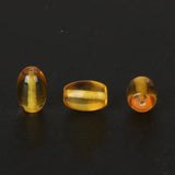 10PCS Amber Yellow Egg Gemstone Loose Beads for DIY Jewelry Making