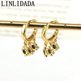 2022 Plated Star Zircon Hoop Earrings Vintage Drop Dangle Ear Jewelry