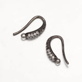 10Pairs CZ Earring Hooks Horizontal Loop for DIY Earrings