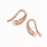 10Pairs CZ Earring Hooks Horizontal Loop for DIY Earrings