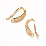 10Pairs CZ Earring Hooks Horizontal Loop for DIY Earrings