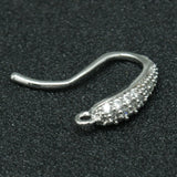 10Pairs CZ Earring Hooks Horizontal Loop for DIY Earrings