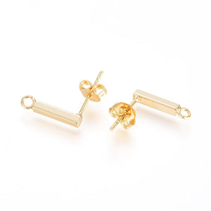 10Pairs Brass Stud Earring Finding 18K Plated Jewelry Making Accessories