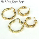 10Pairs Copper Big Circle Hoop Earrings for Women Plated Hoops Girls