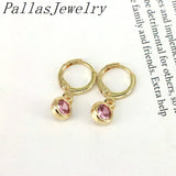 Small Hoop Earrings Multicolor Zircon CZ Round Earrings Women Gift