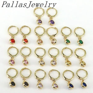 Small Hoop Earrings Multicolor Zircon CZ Round Earrings Women Gift