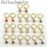 Small Hoop Earrings Multicolor Zircon CZ Round Earrings Women Gift