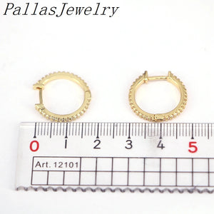 10Pairs Clear CZ Round Earrings / Silver Hoop Earrings for Women